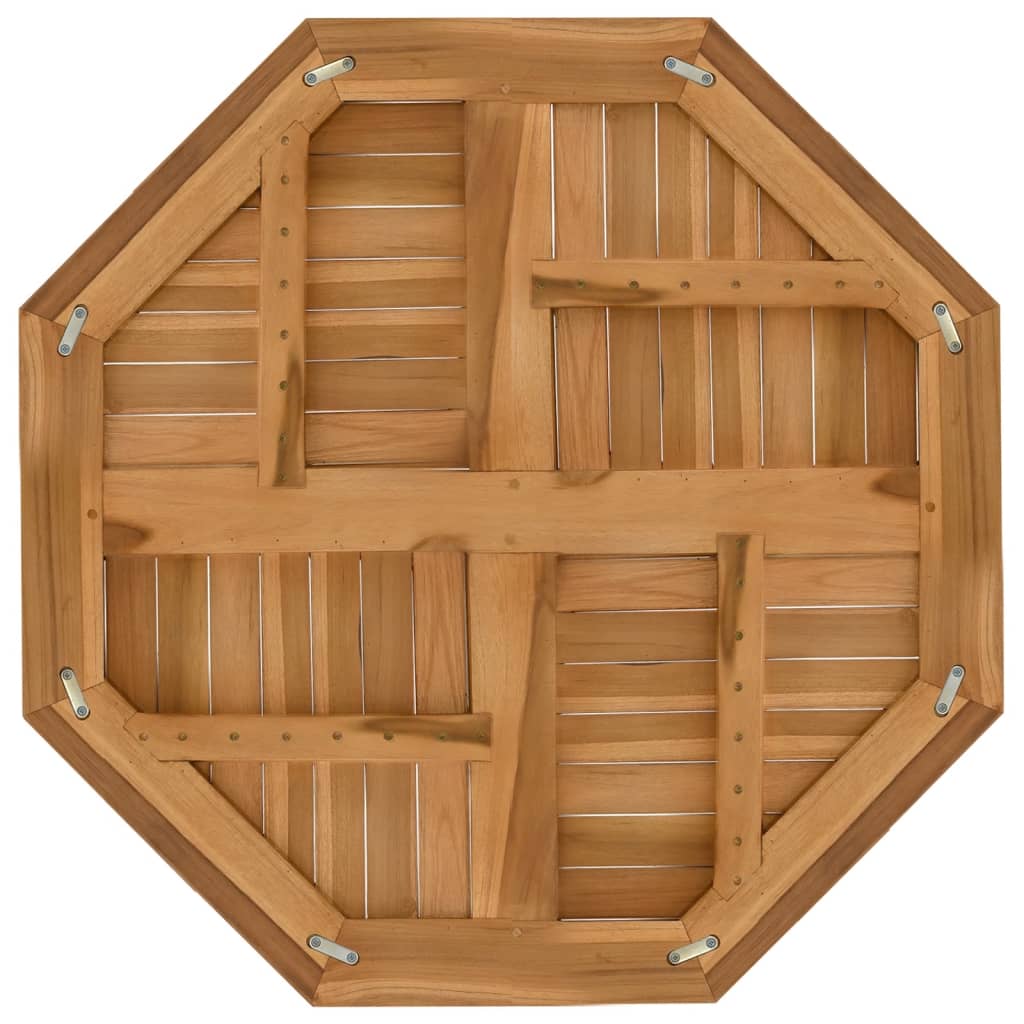 Bordplate 80x80x2,5 cm åttekantet heltre teak
