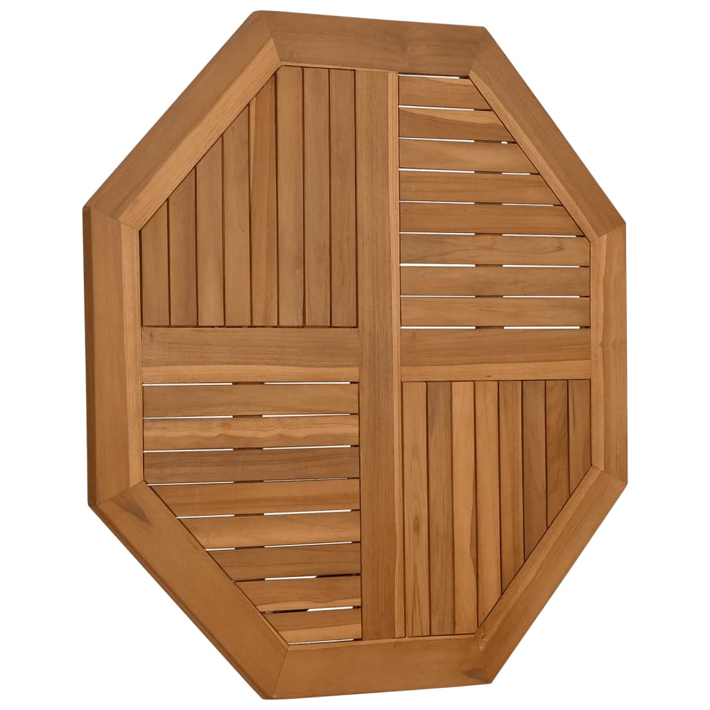 Bordplate 90x90x2,5 cm åttekantet heltre teak