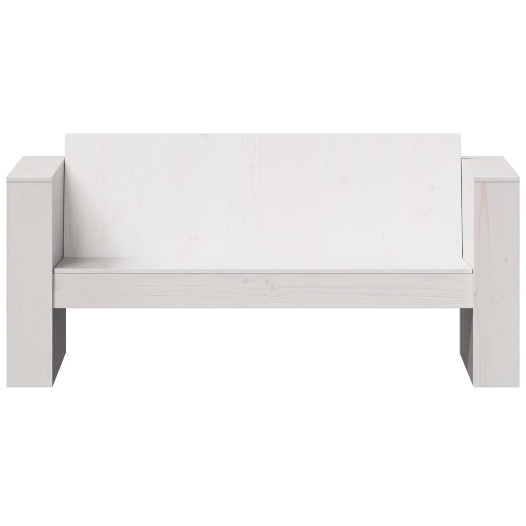 Hagesofa 2-seters hvit 134x60x62 cm heltre furu