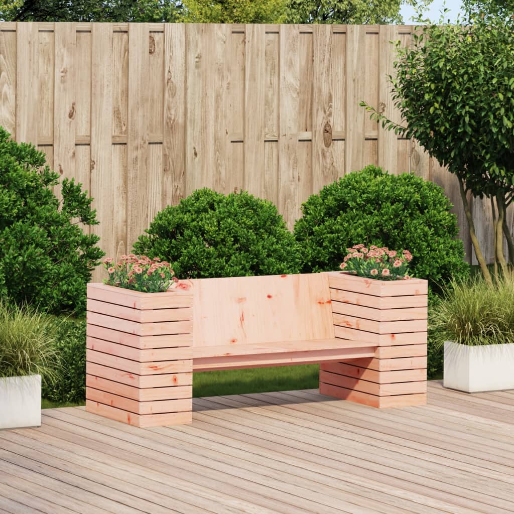 Benk med plantekasser 167,5x60x65 cm heltre douglasgran