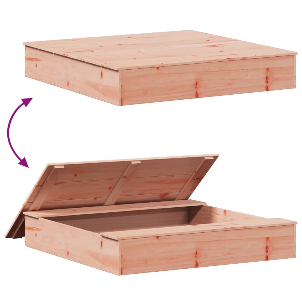Sandkasse med lokk 111x111x19,5 cm heltre douglasgran