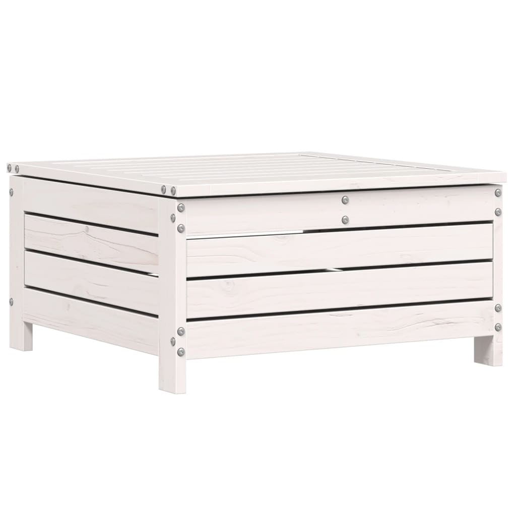 Hagefotskammel hvit 62x63,5x32 cm heltre furu