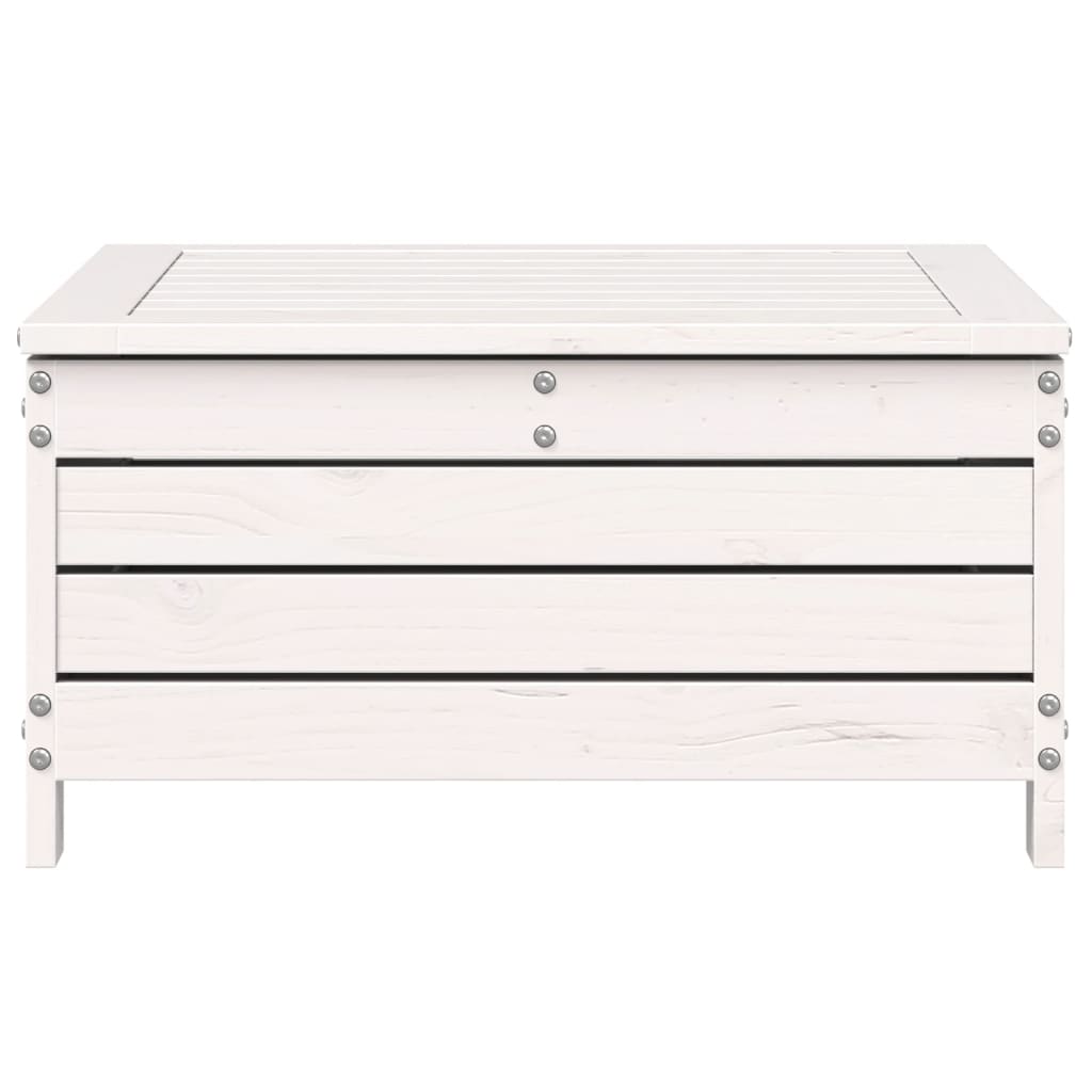 Hagefotskammel hvit 62x63,5x32 cm heltre furu
