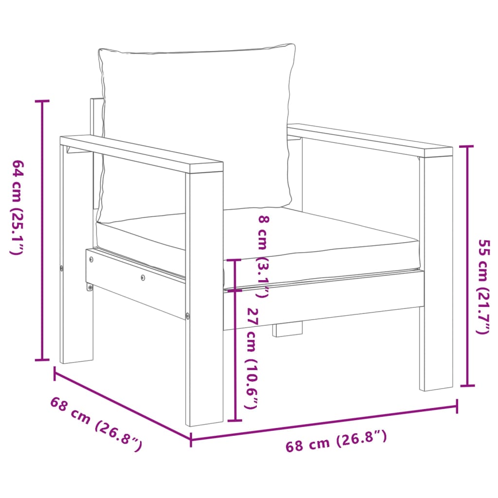 Hagesofastol med puter heltre akasie