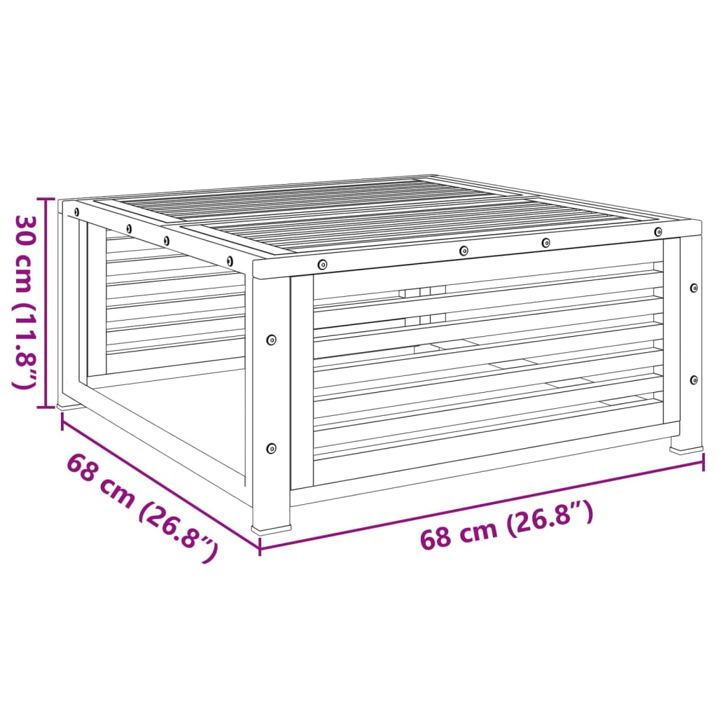 Hagebord 68x68x30 cm heltre akasie