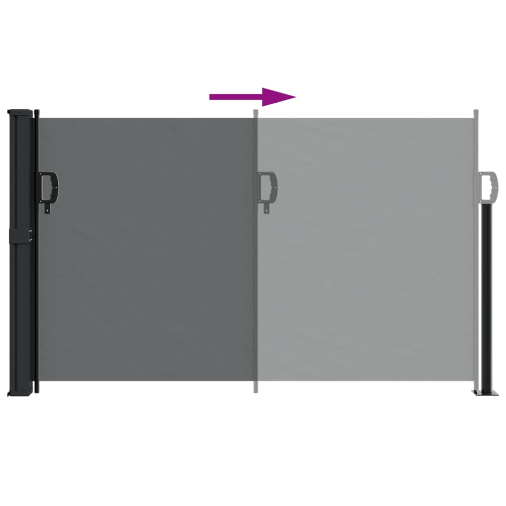 Uttrekkbar sidemarkise svart 120x300 cm