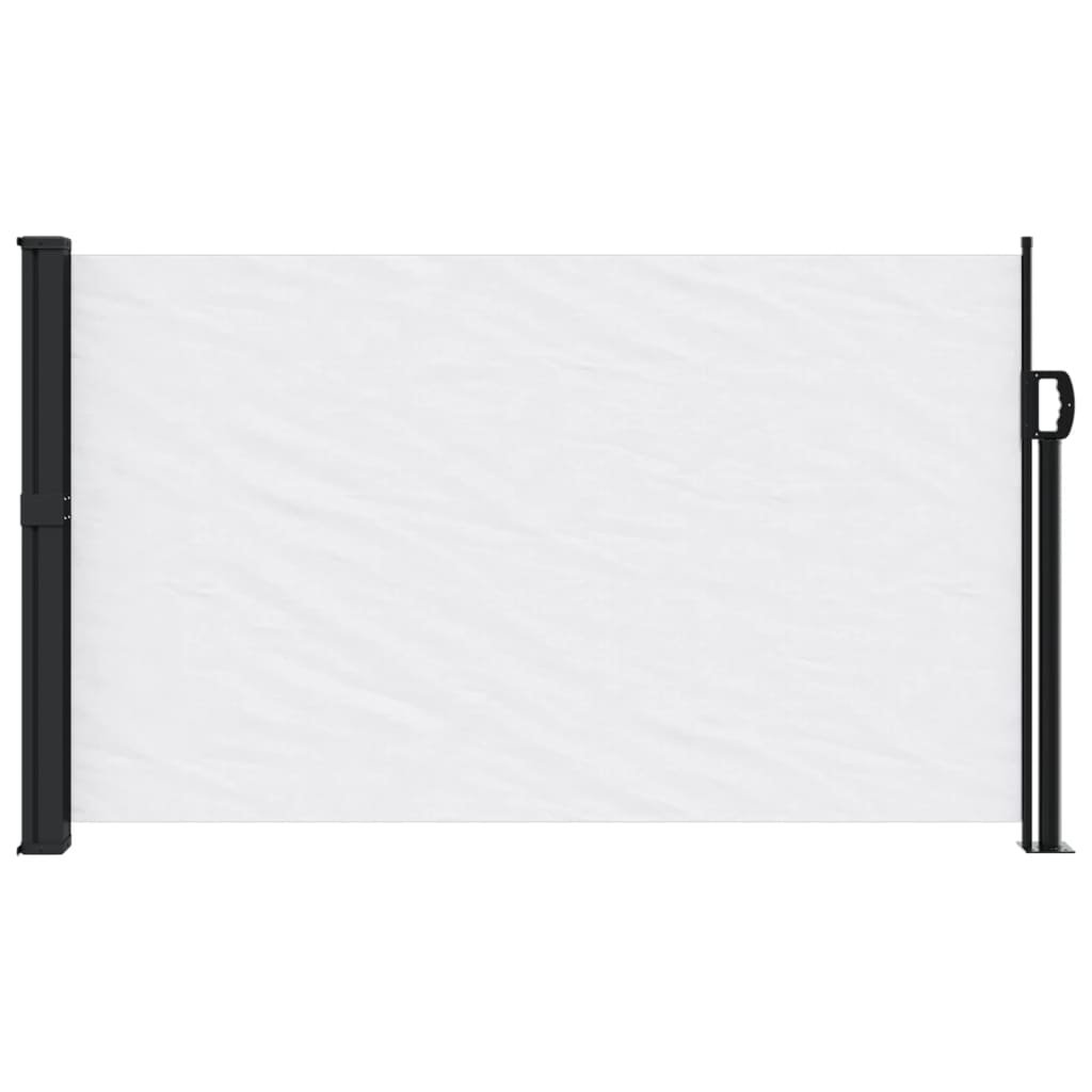 Uttrekkbar sidemarkise hvit 120x300 cm