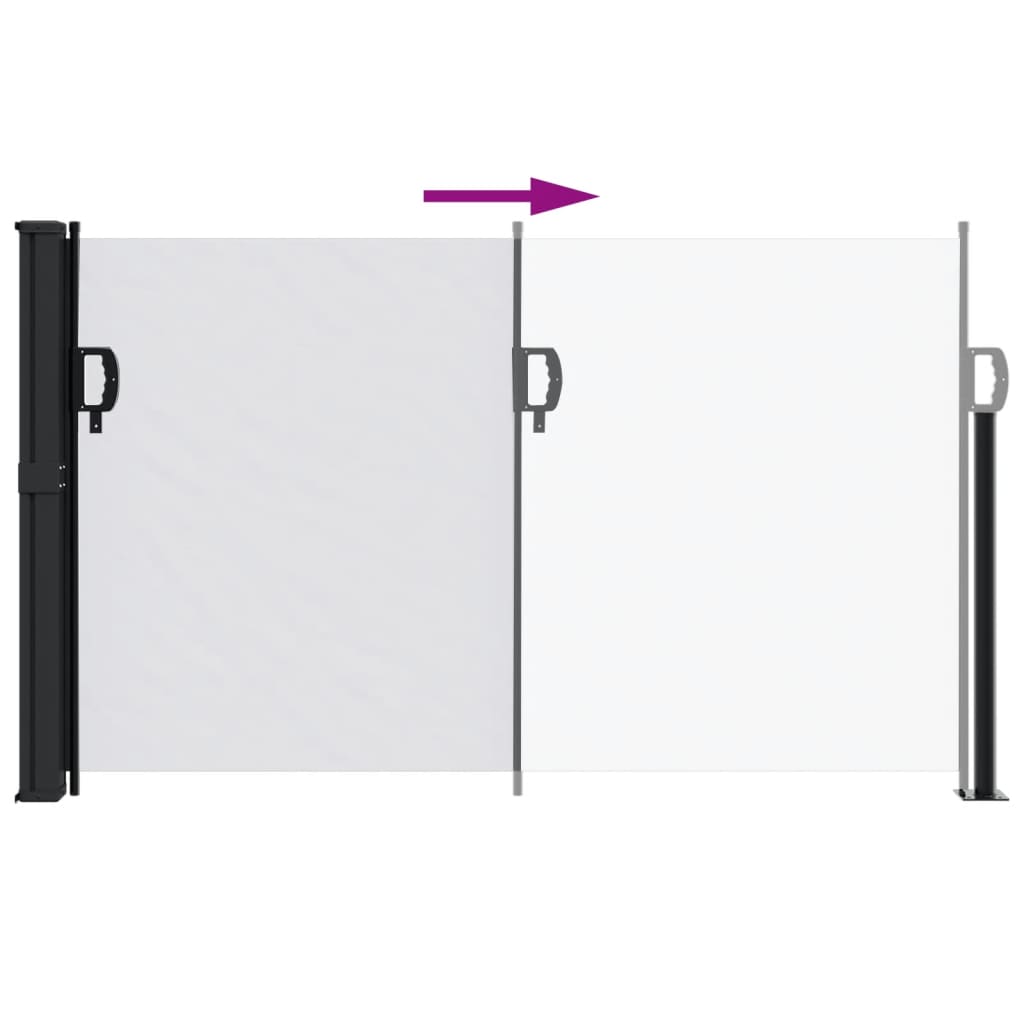 Uttrekkbar sidemarkise hvit 120x300 cm