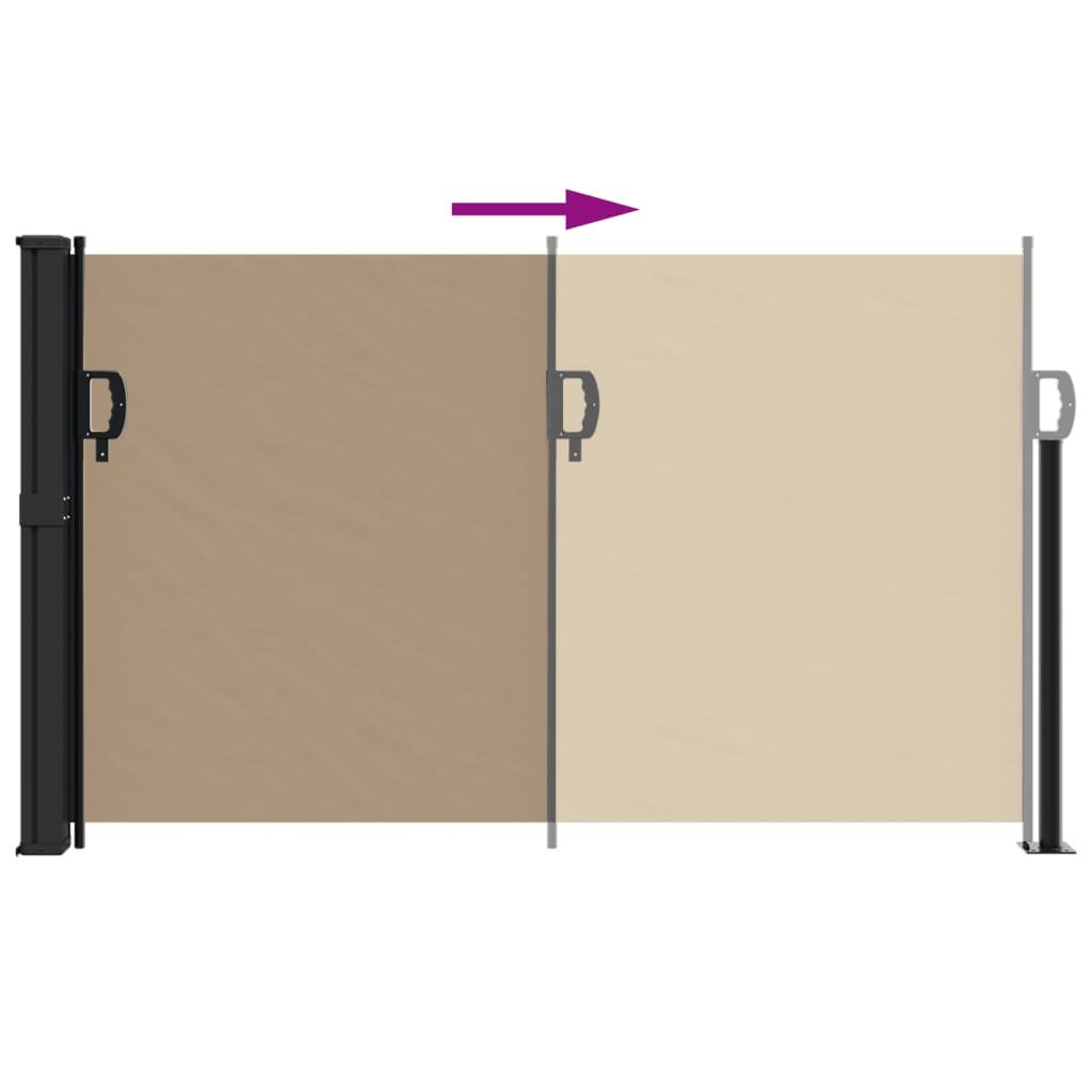 Uttrekkbar sidemarkise gråbrun 120x300 cm