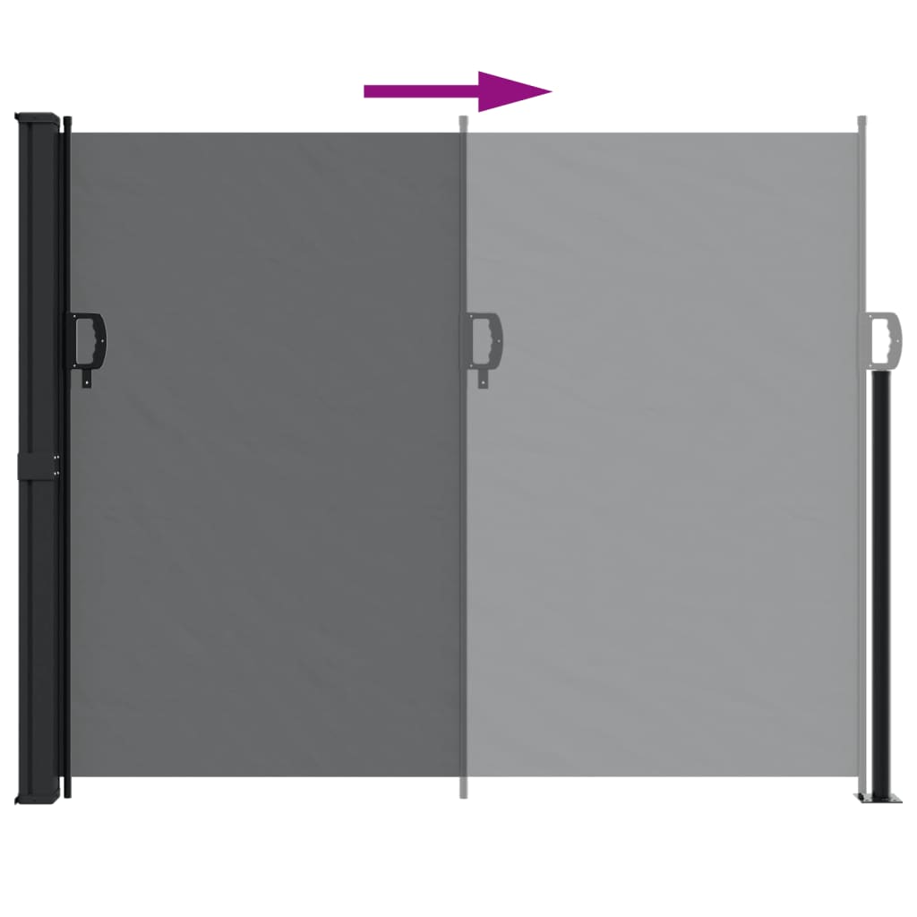 Uttrekkbar sidemarkise svart 160x300 cm