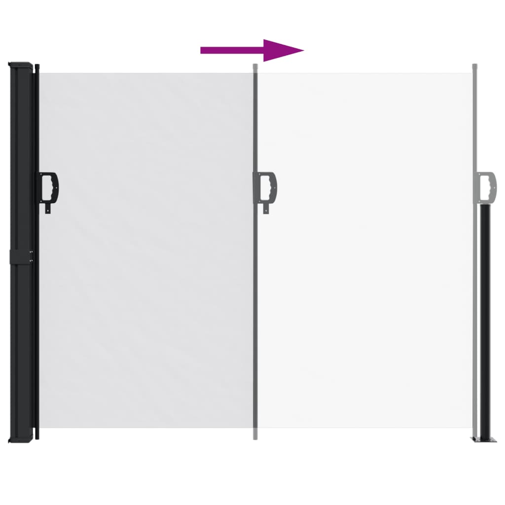 Uttrekkbar sidemarkise hvit 170x300 cm