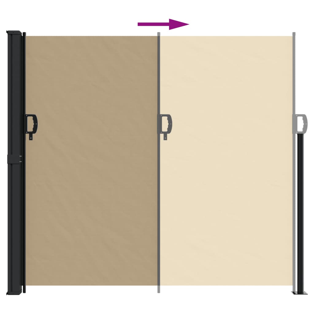 Uttrekkbar sidemarkise beige 180x300 cm