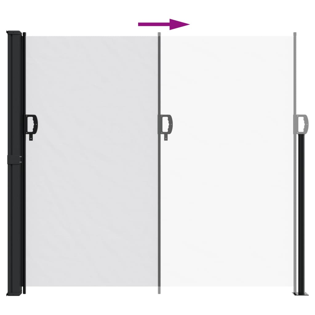 Uttrekkbar sidemarkise hvit 180x300 cm