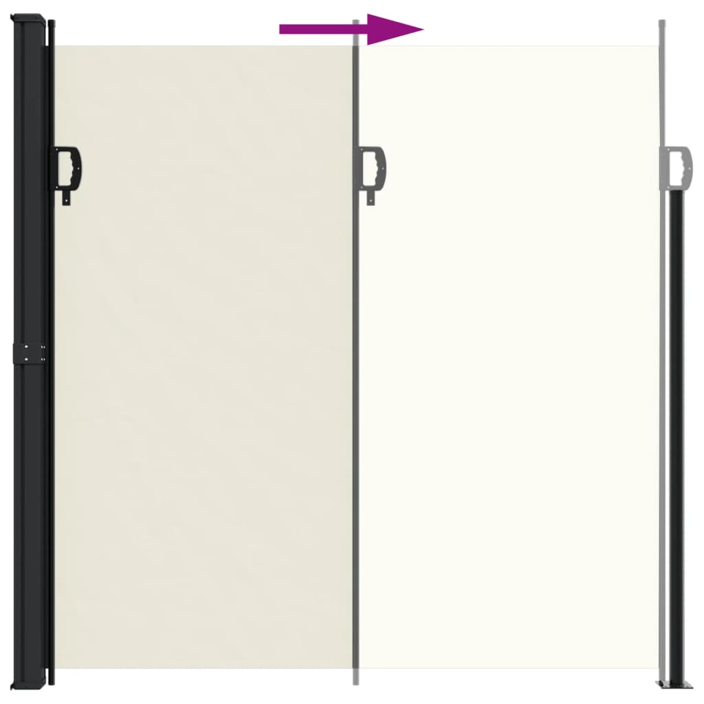 Uttrekkbar sidemarkise kremhvit 200x300 cm