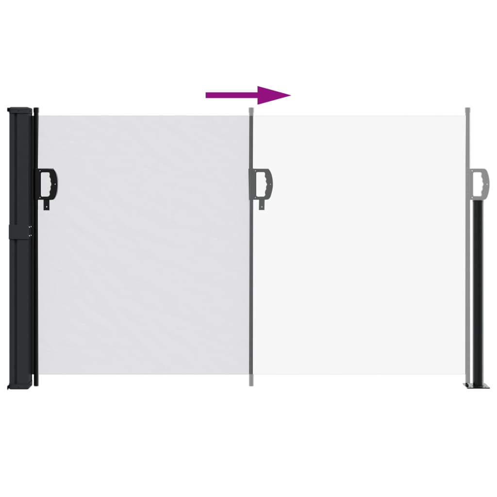 Uttrekkbar sidemarkise hvit 120x500 cm