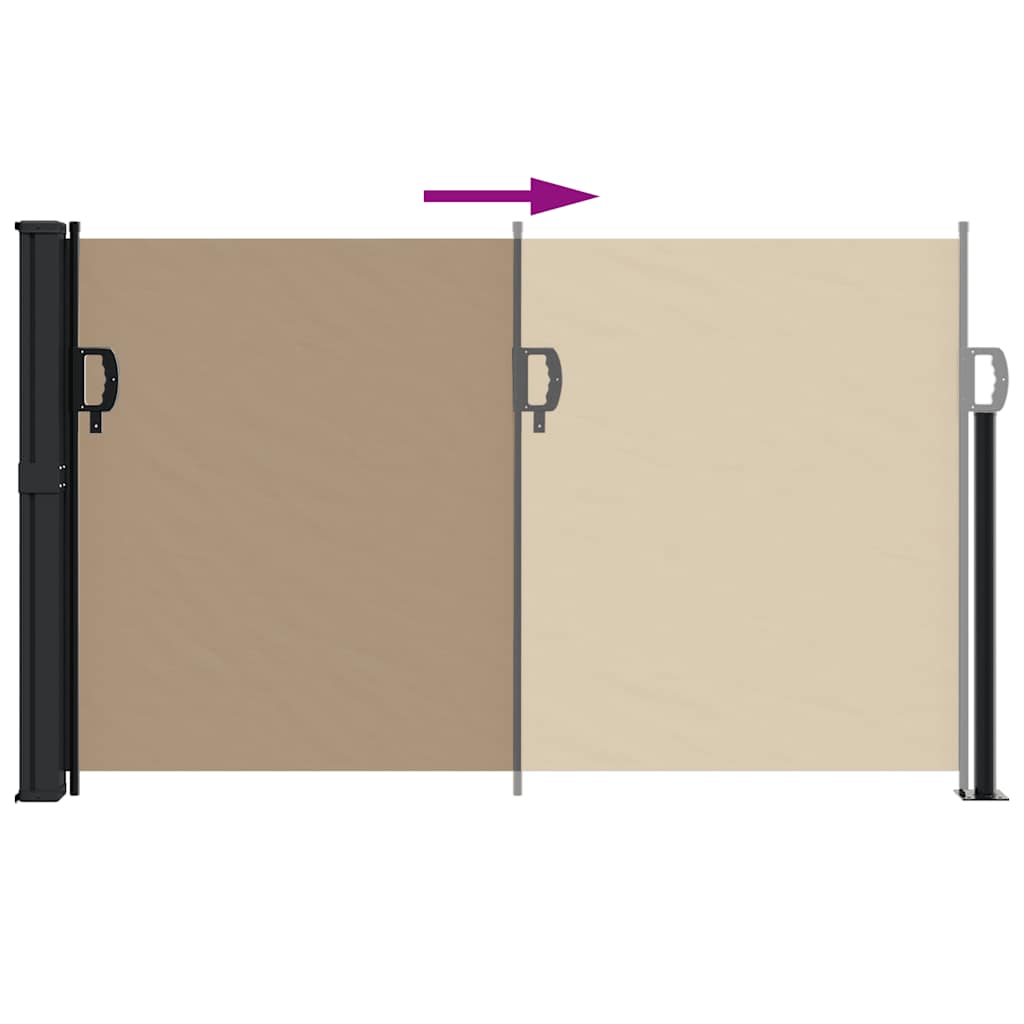 Uttrekkbar sidemarkise gråbrun 120x500 cm