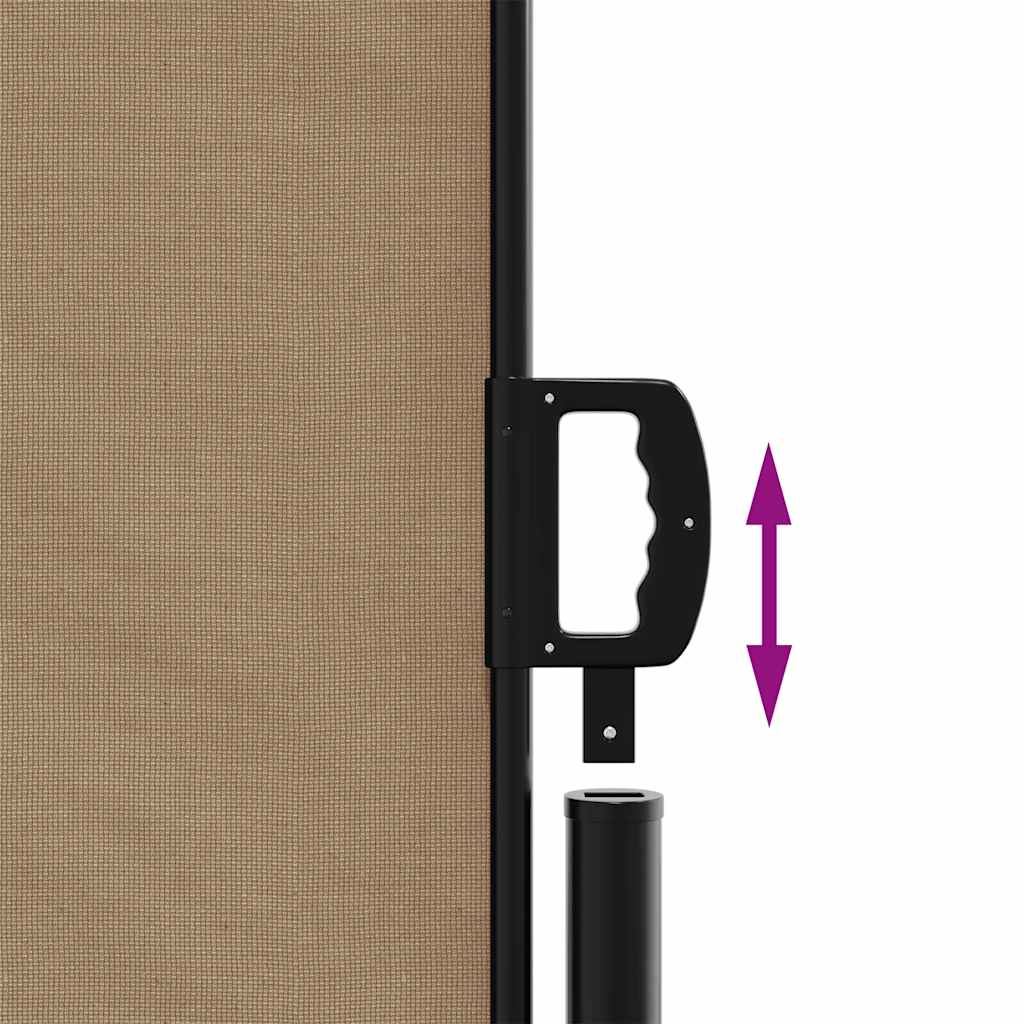 Uttrekkbar sidemarkise gråbrun 120x500 cm