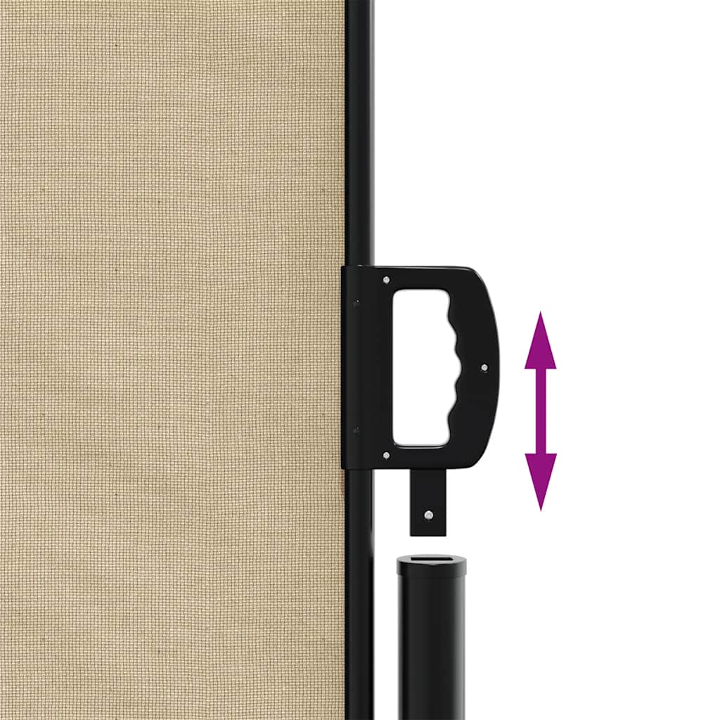 Uttrekkbar sidemarkise beige 140x500 cm