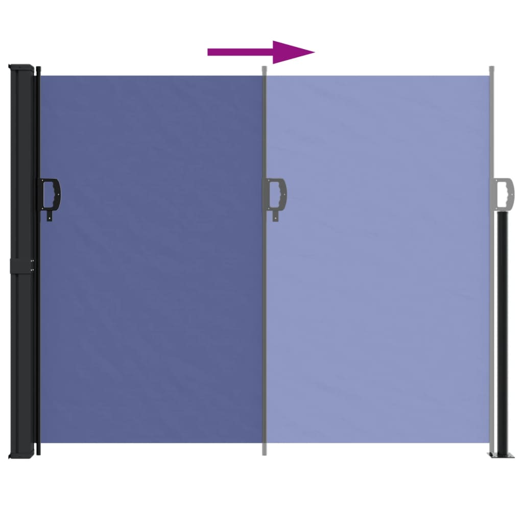 Uttrekkbar sidemarkise blå 160x500 cm