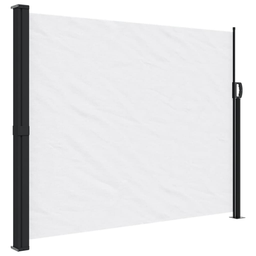 Uttrekkbar sidemarkise hvit 160x500 cm