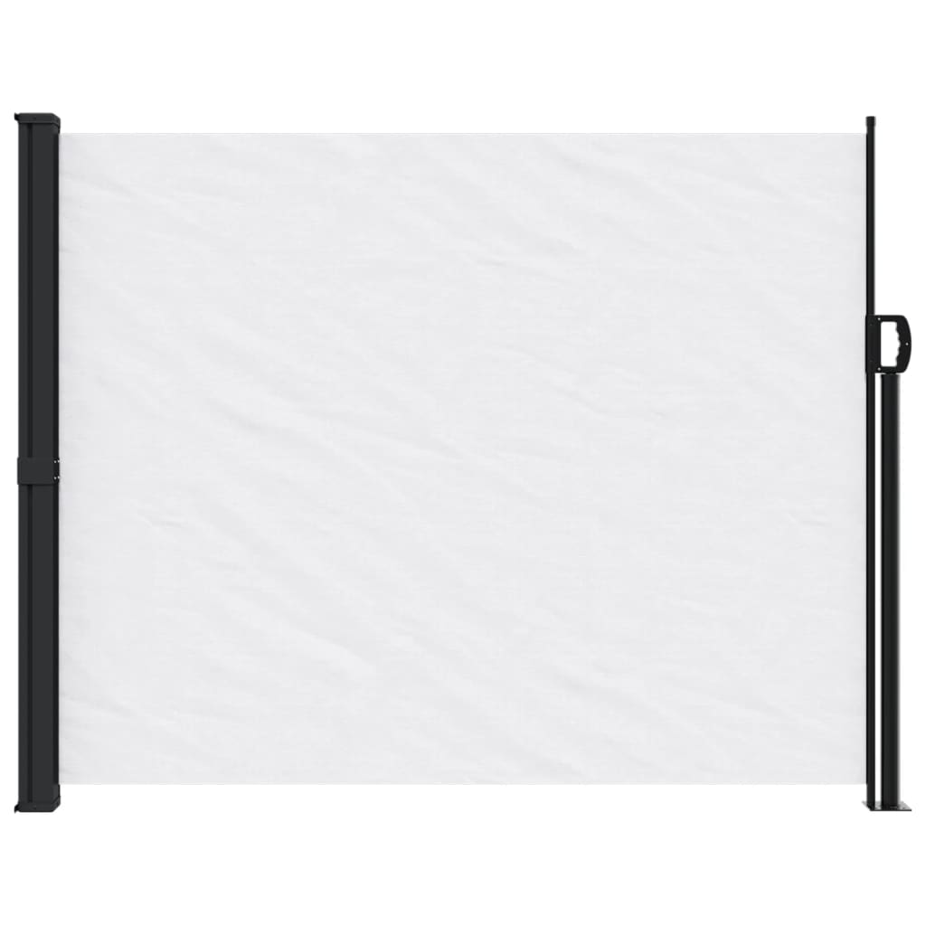 Uttrekkbar sidemarkise hvit 160x500 cm