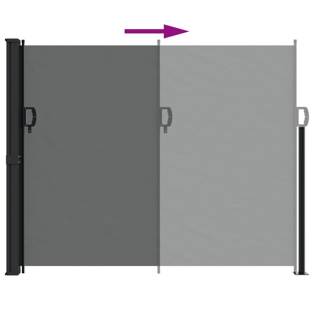 Uttrekkbar sidemarkise antrasitt 160x500 cm