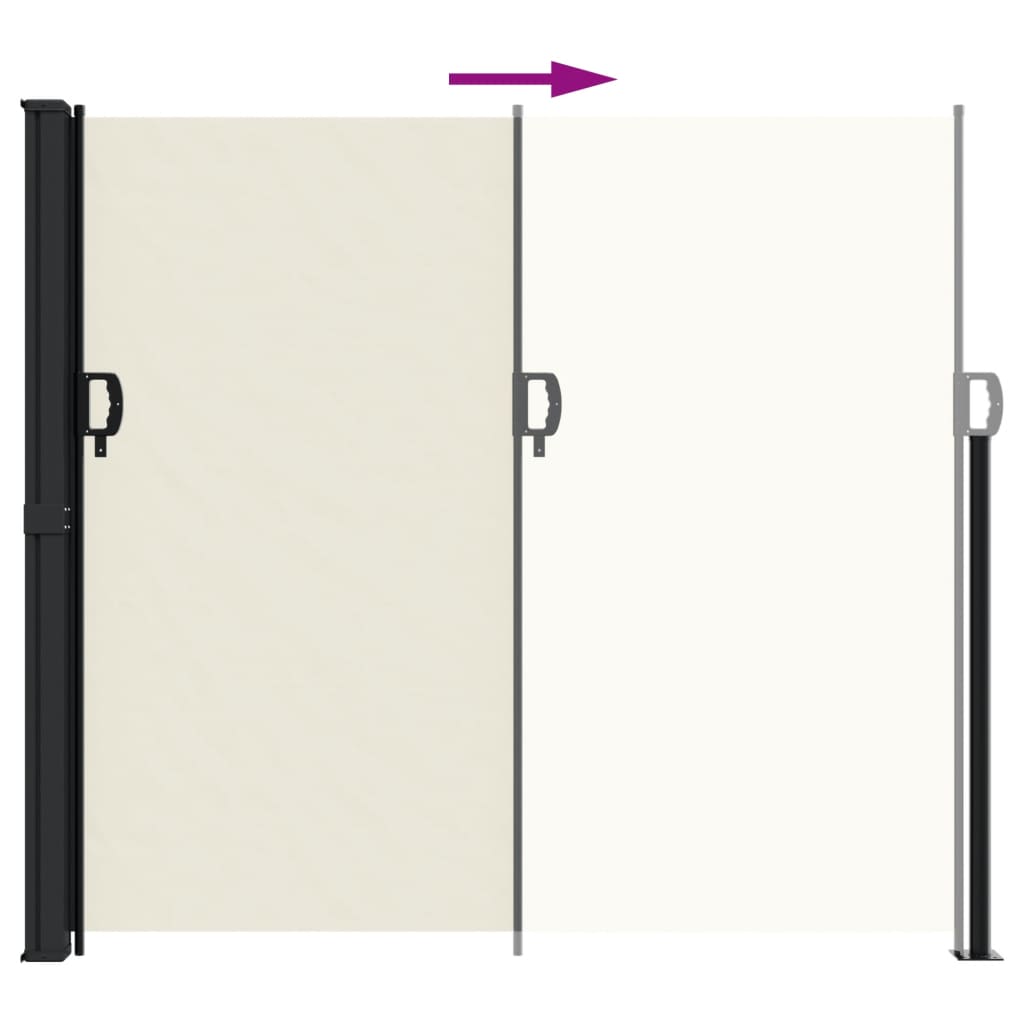 Uttrekkbar sidemarkise kremhvit 180x500 cm