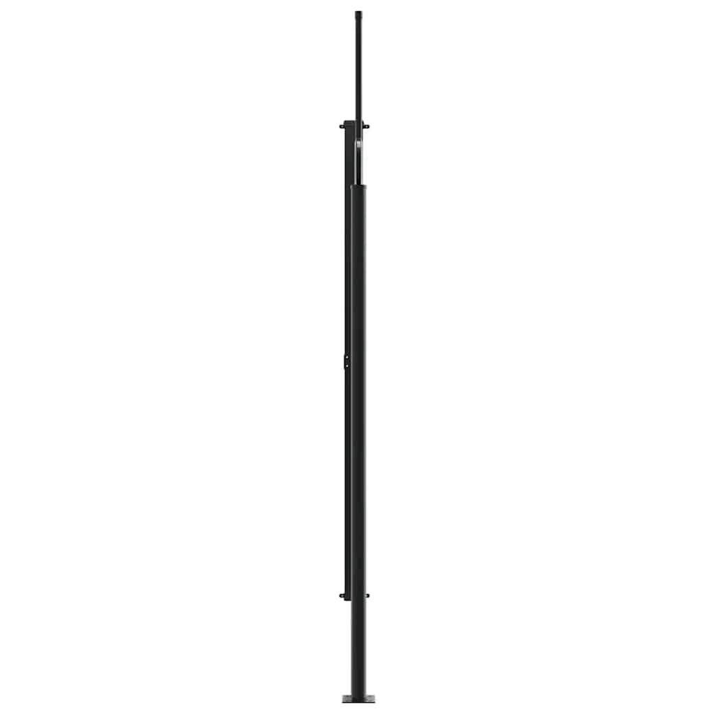Uttrekkbar sidemarkise svart 200x500 cm