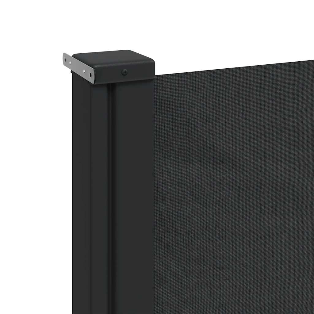 Uttrekkbar sidemarkise svart 200x500 cm