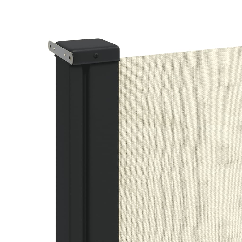 Uttrekkbar sidemarkise kremhvit 200x500 cm