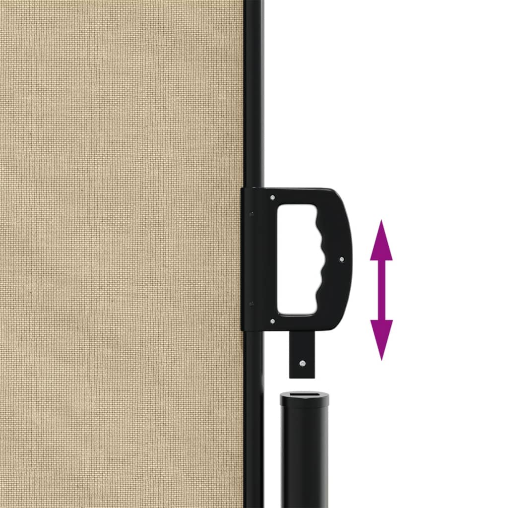 Uttrekkbar sidemarkise beige 120x600 cm
