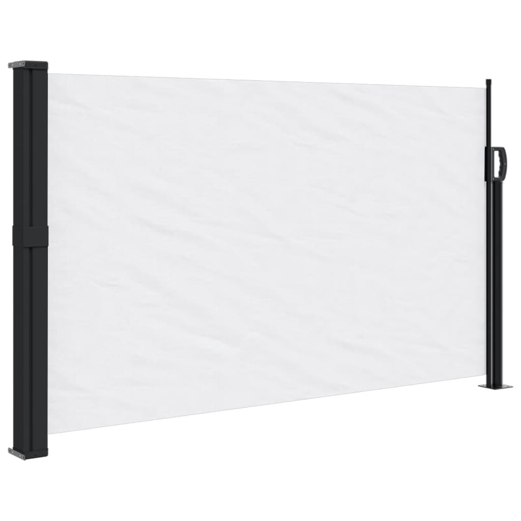 Uttrekkbar sidemarkise hvit 120x600 cm