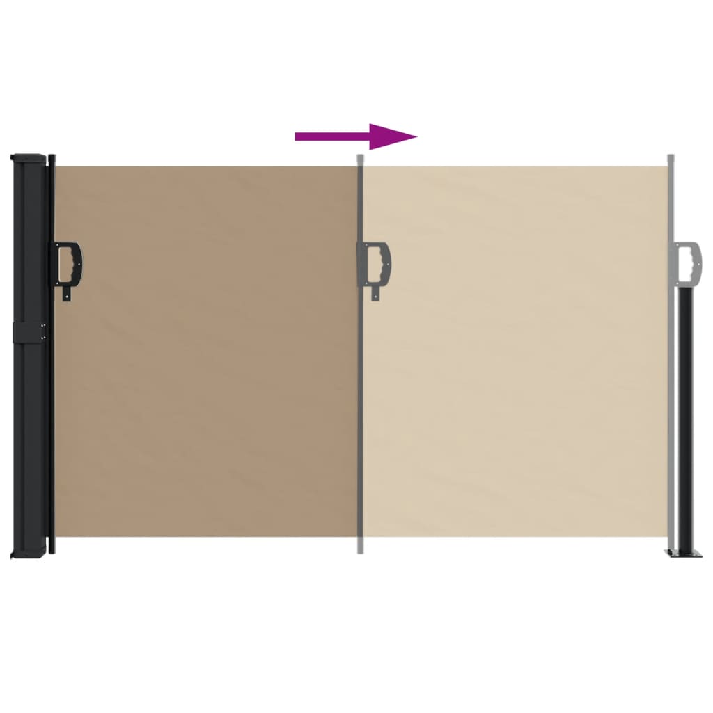 Uttrekkbar sidemarkise gråbrun 120x600 cm