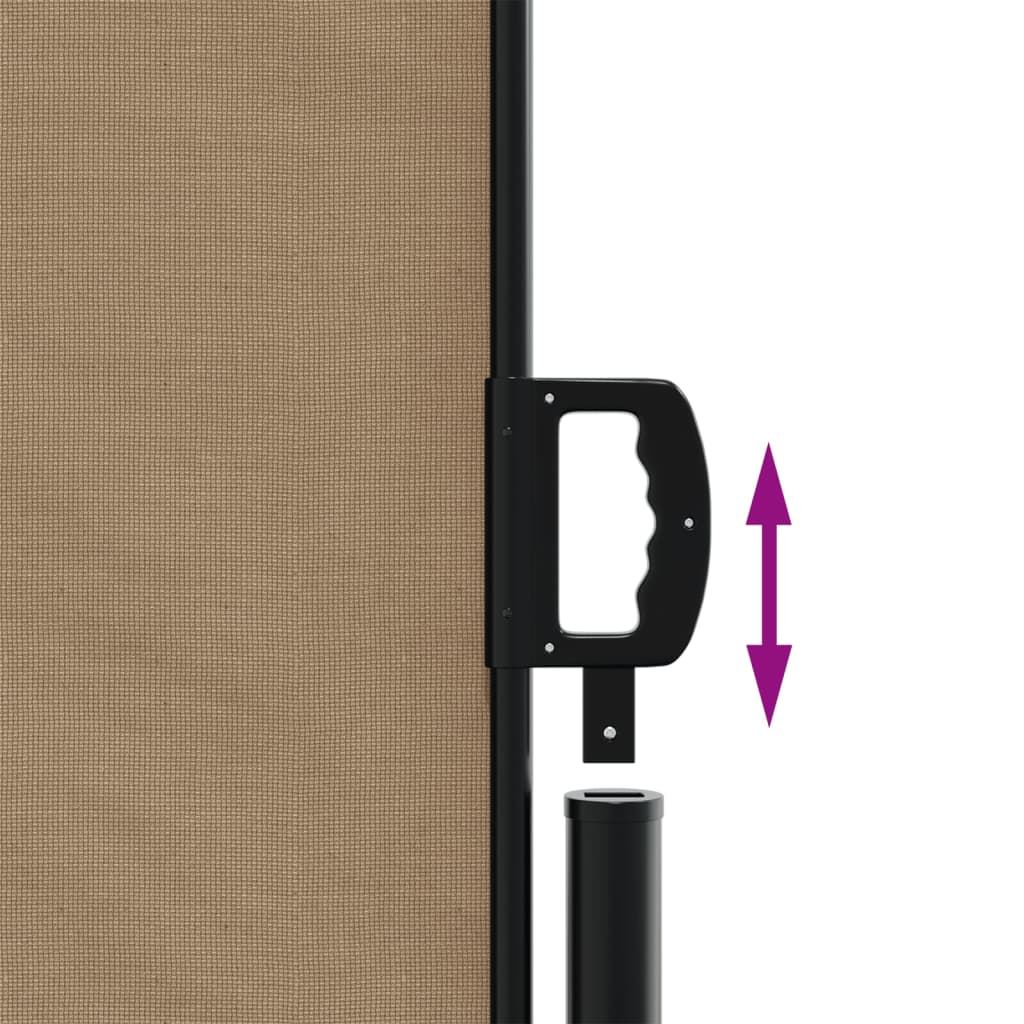 Uttrekkbar sidemarkise gråbrun 120x600 cm