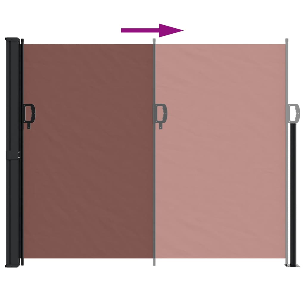 Uttrekkbar sidemarkise brun 160x600 cm