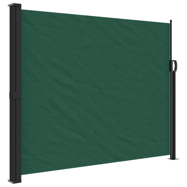 Uttrekkbar sidemarkise mørkegrønn 160x600 cm
