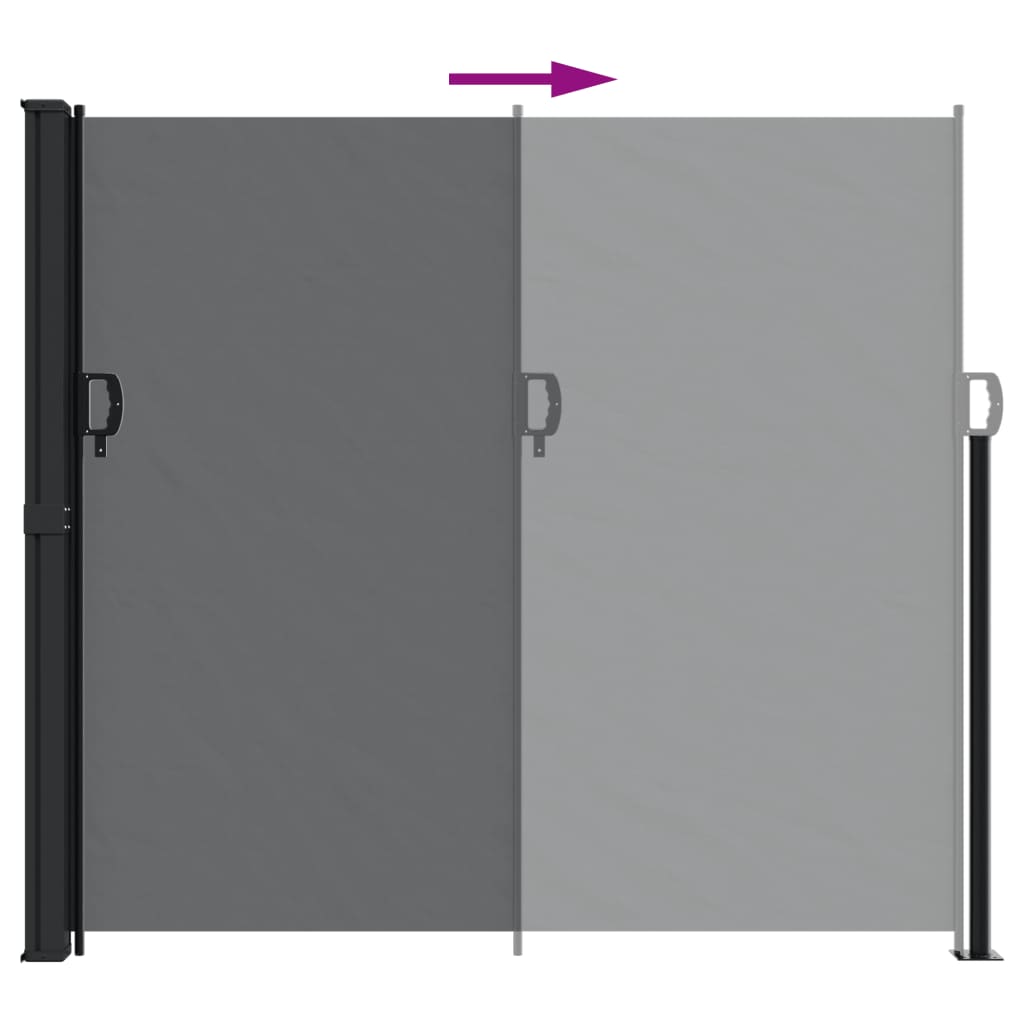 Uttrekkbar sidemarkise 180x600 cm svart