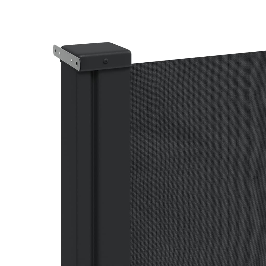 Uttrekkbar sidemarkise 180x600 cm svart