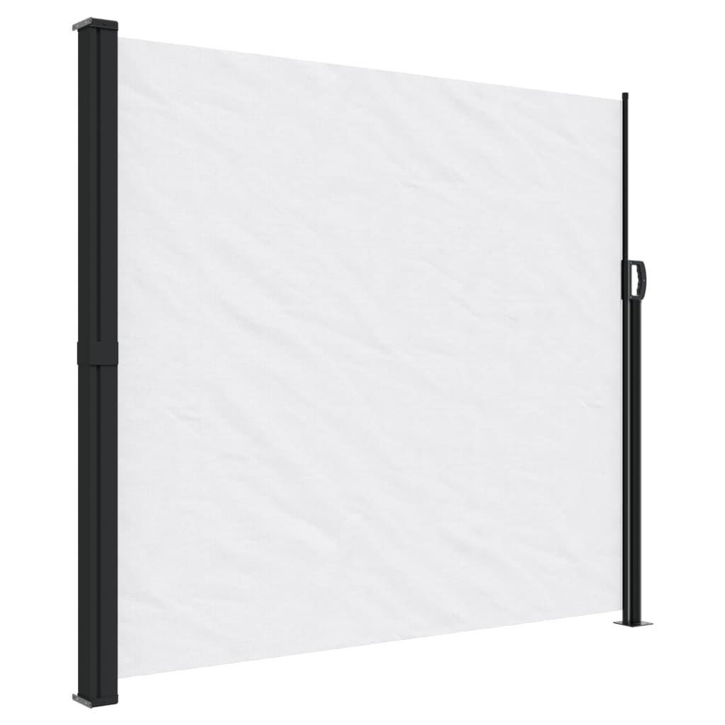 Uttrekkbar sidemarkise hvit 180x600 cm