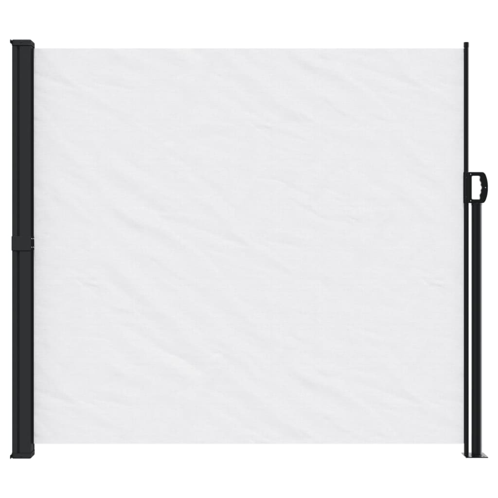 Uttrekkbar sidemarkise hvit 180x600 cm