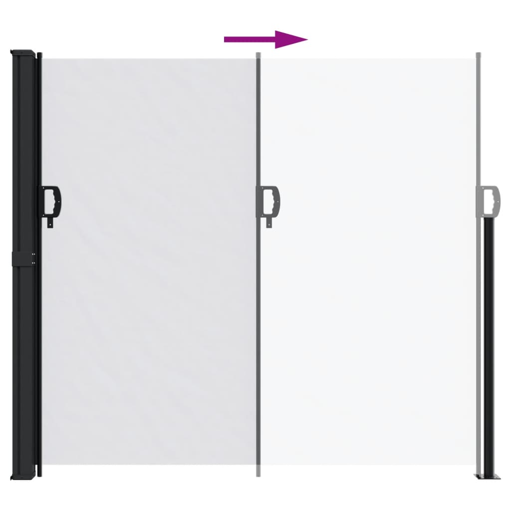 Uttrekkbar sidemarkise hvit 180x600 cm