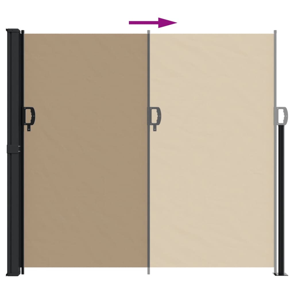Uttrekkbar sidemarkise gråbrun 180x600 cm