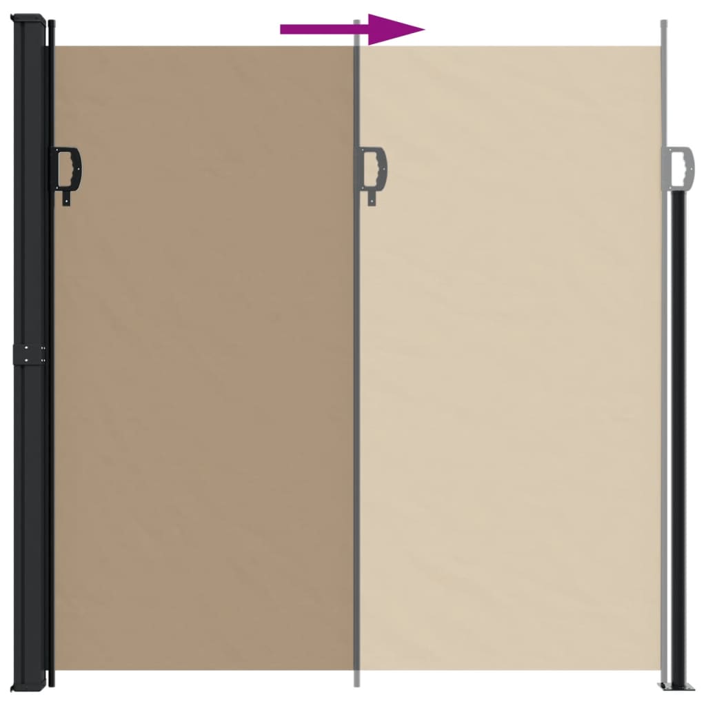 Uttrekkbar sidemarkise gråbrun 200x600 cm