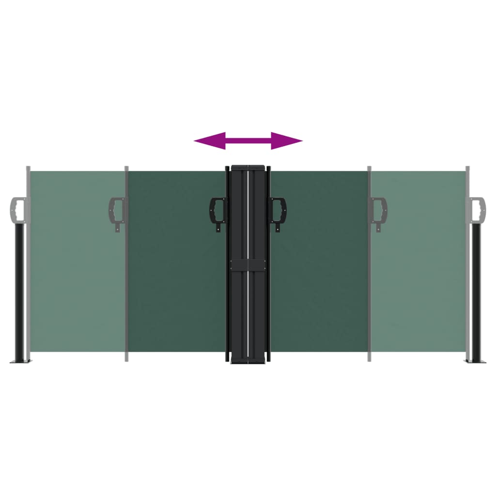 Uttrekkbar sidemarkise 100x600 cm mørkegrønn