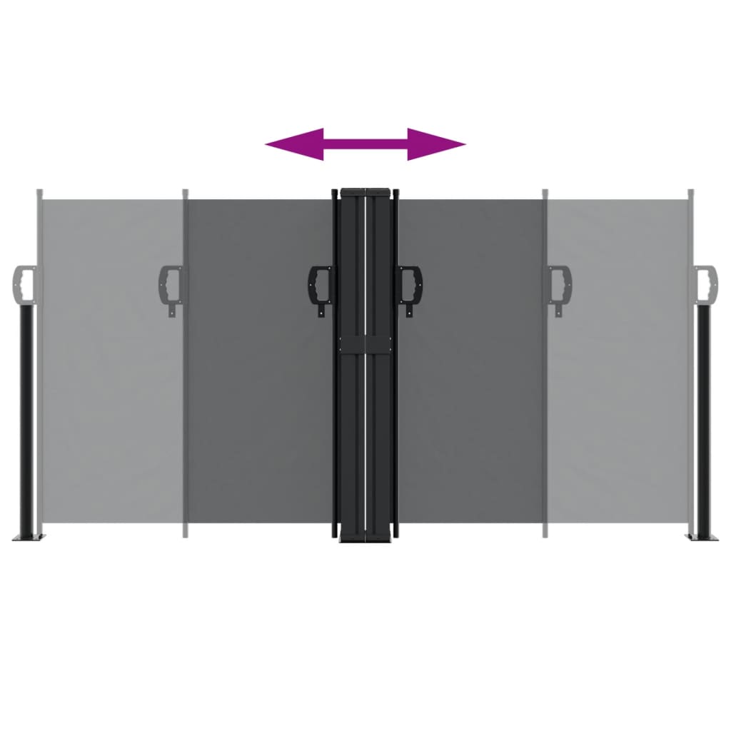 Uttrekkbar sidemarkise 120x600 cm svart