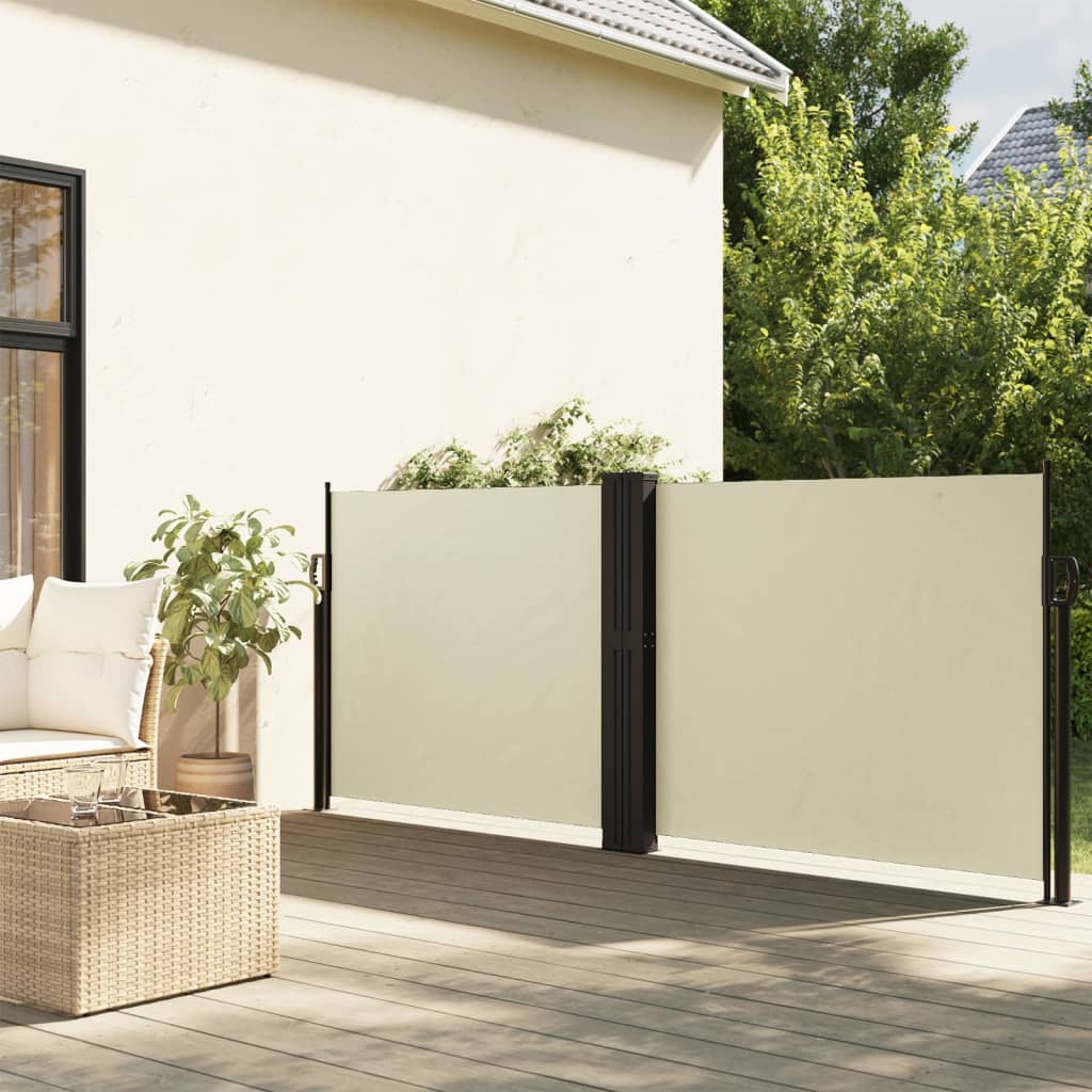 Uttrekkbar sidemarkise 120x600 cm kremhvit