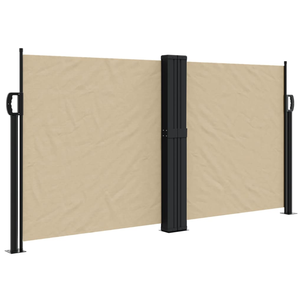 Uttrekkbar sidemarkise beige 120x600 cm