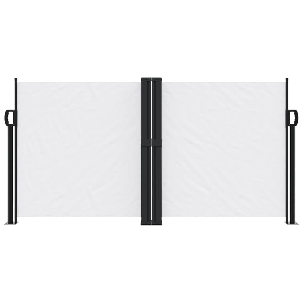 Uttrekkbar sidemarkise hvit 120x600 cm