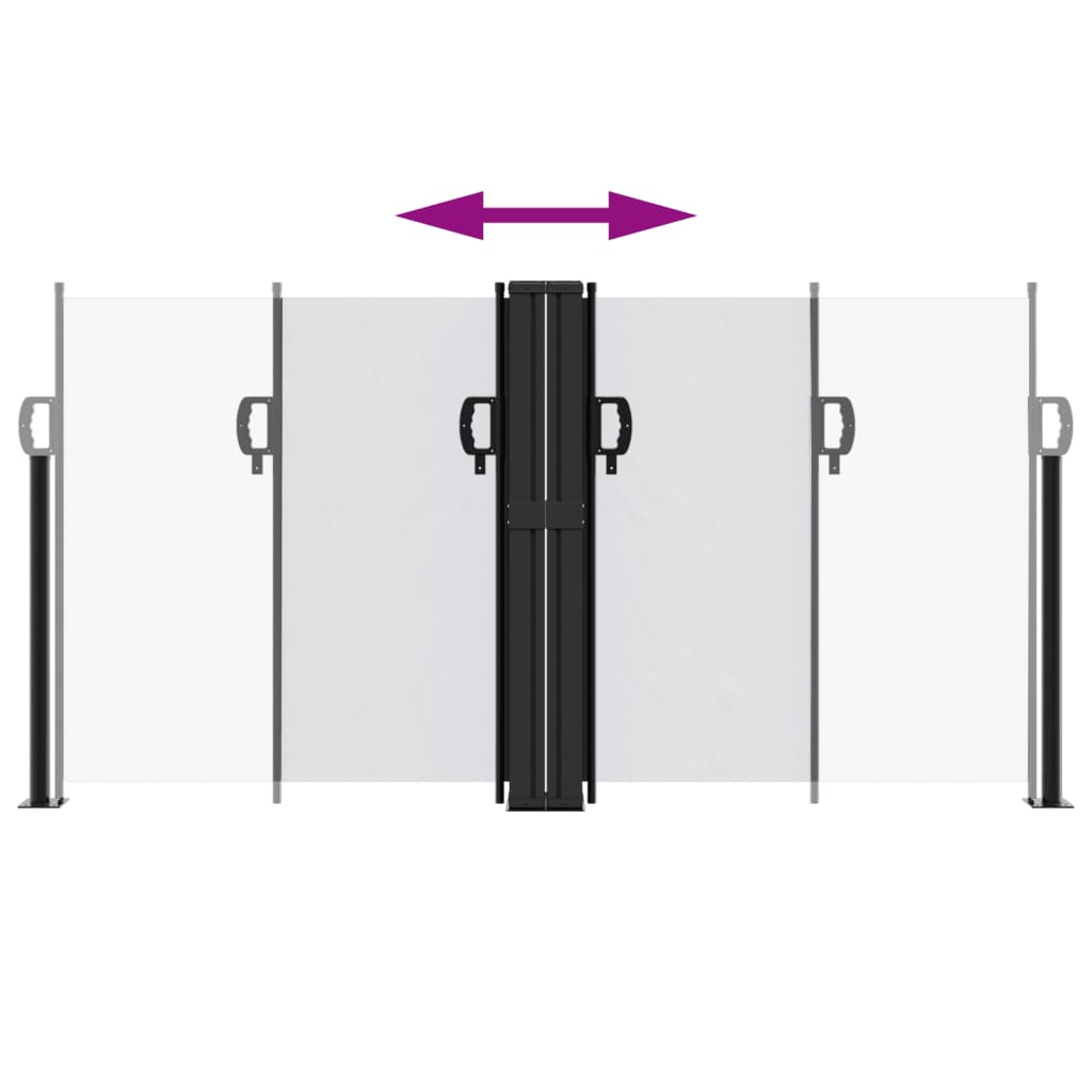 Uttrekkbar sidemarkise hvit 120x600 cm