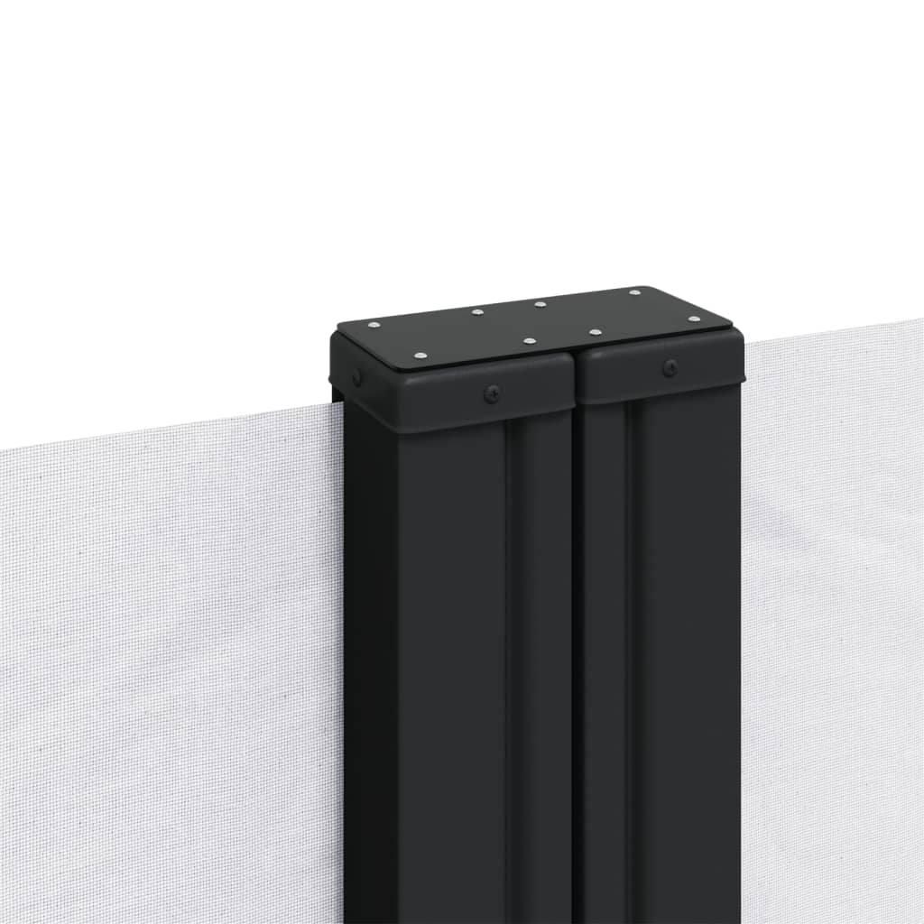 Uttrekkbar sidemarkise hvit 120x600 cm